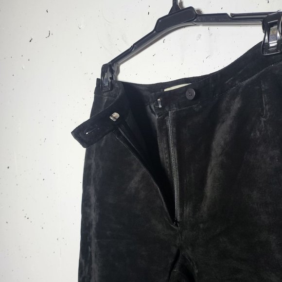 Lord & Taylor Womens Black 100% Suede Leather Pants Size 4 Boho Western Neutral - Picture 5 of 11